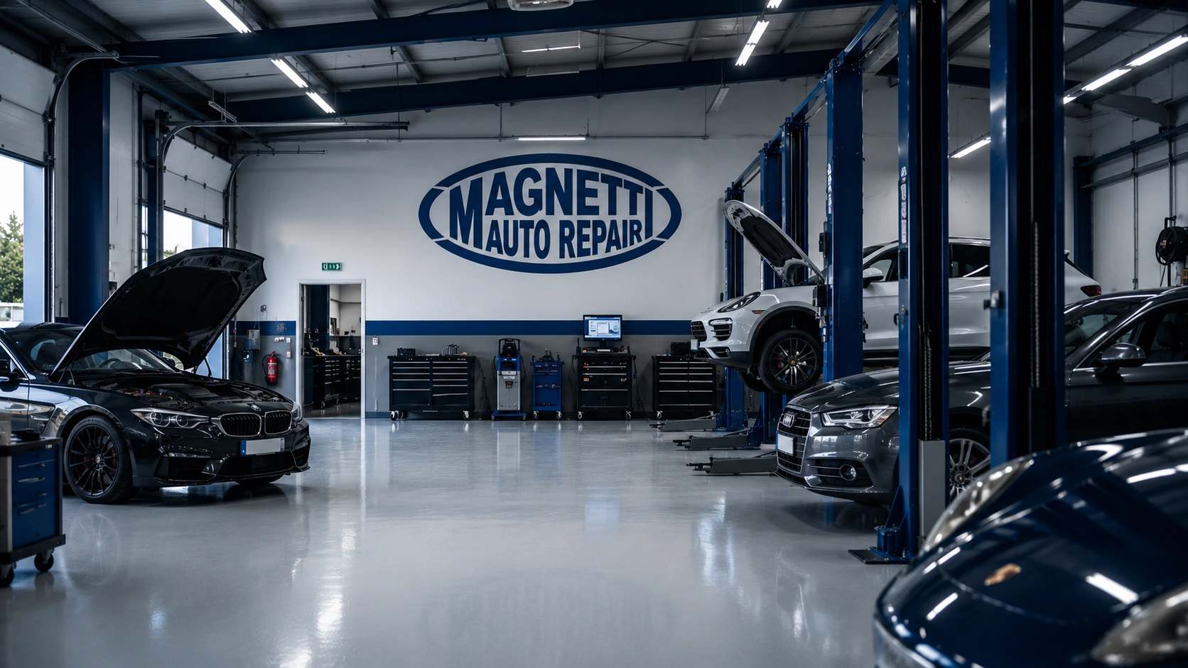 Magnetti Auto Repair service bay in Deerfield Beach, FL